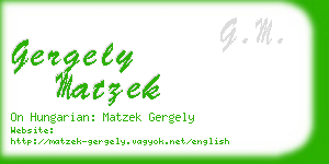 gergely matzek business card
